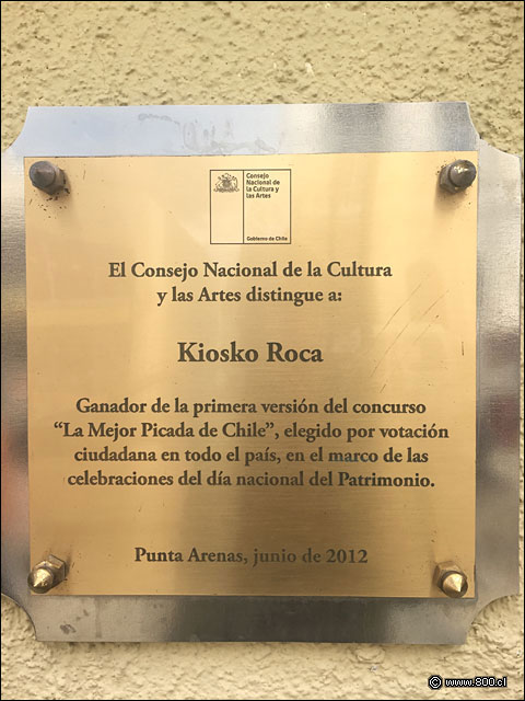 Placa de La Mejor Picada - Kiosko Roca - Punta Arenas
