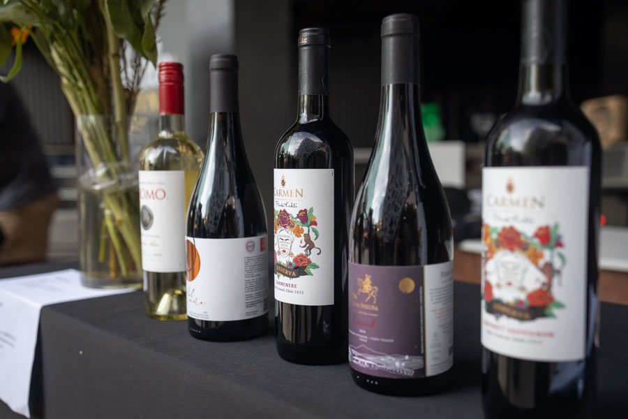 Etiquetas que son parte de la asociación de Mujeres del Vino