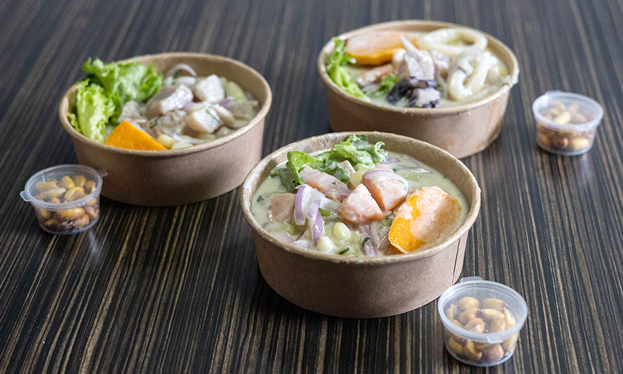 Tres de los seis Ceviches del Cebifestín de Rocoto