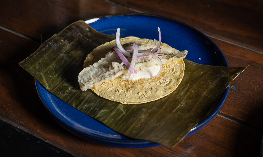 4º Tiempo: Taco de pejerrey nikkei