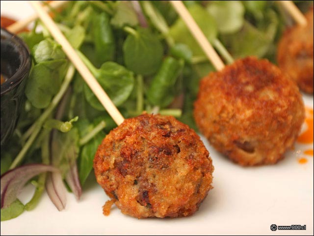 Primer plano de Crocante de Res - Restaurante Nam (Providencia)