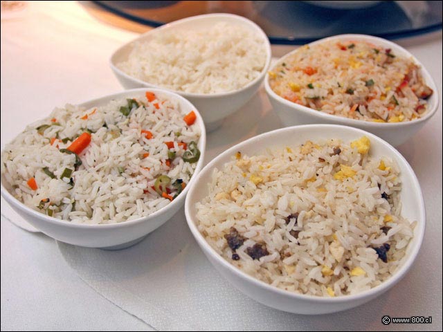 Arroz blanco, vegetariano, chaufa y chaufa especial para acompaar - Palacio Danubio Azul (PDA)