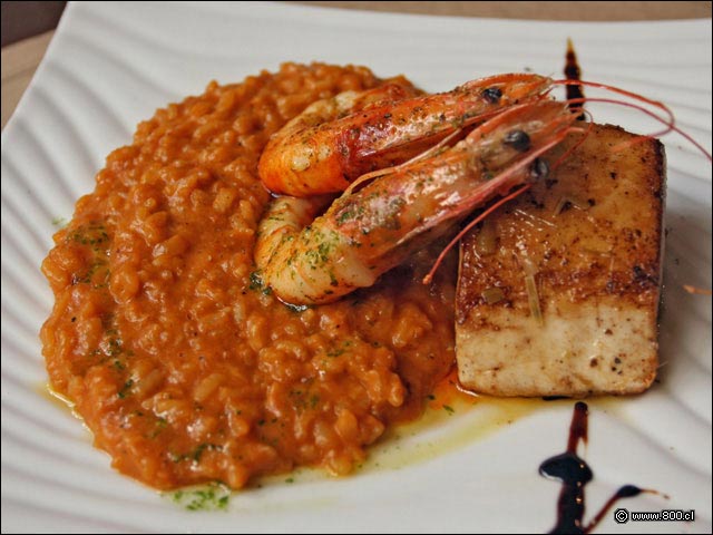 Mero con risotto de camarones - Casaluz