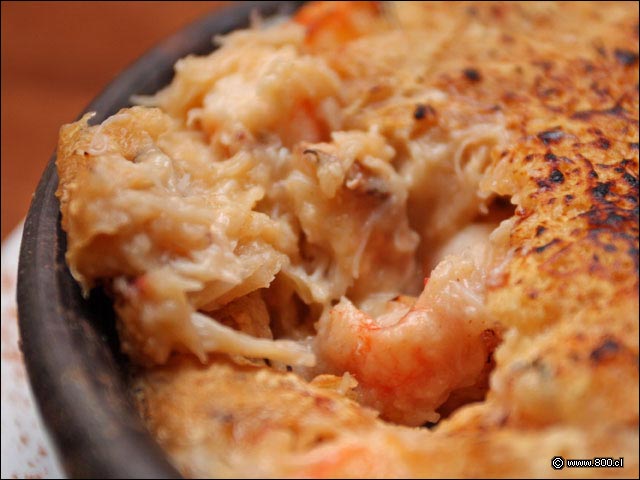 Detalle de Chupe de Camar�n Jaiba del restaurante Caleta Lastarria - Caleta Lastarria