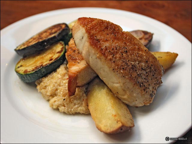 Oil Fish sobre risotto de qu�noa - Caleta Lastarria