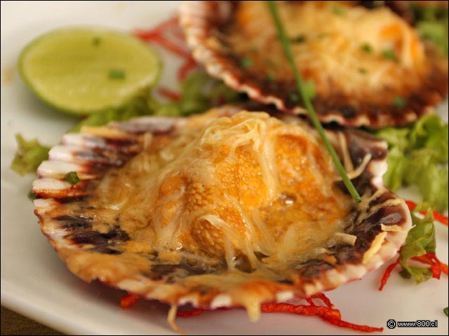 Primer plano de Erizos a la Parmesana - Alfresco (Las Condes)