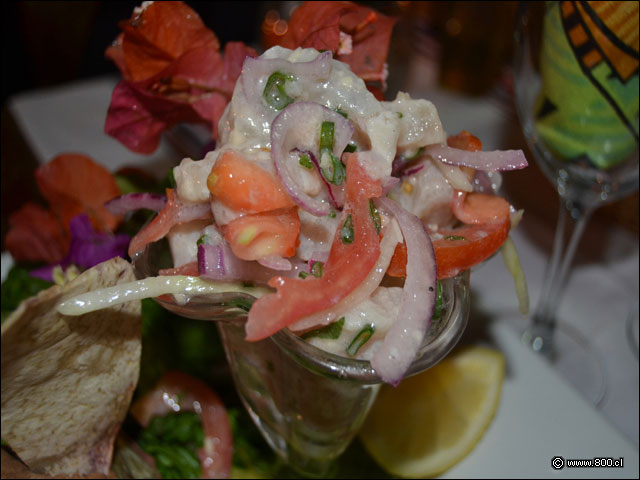 Detalle al Enjundioso Ceviche - La Taverne du Pecheurs (Isla de Pascua)