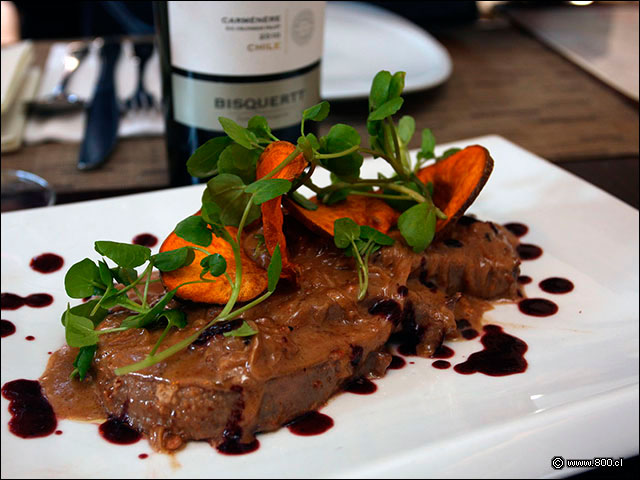 Lminas de lengua cubierta en salsa de avellanas - Mulato Restaurant