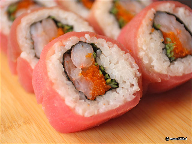 Detalle del masago en el Five Star Roll en Zabo Bellavista - Zabo (Bellavista)