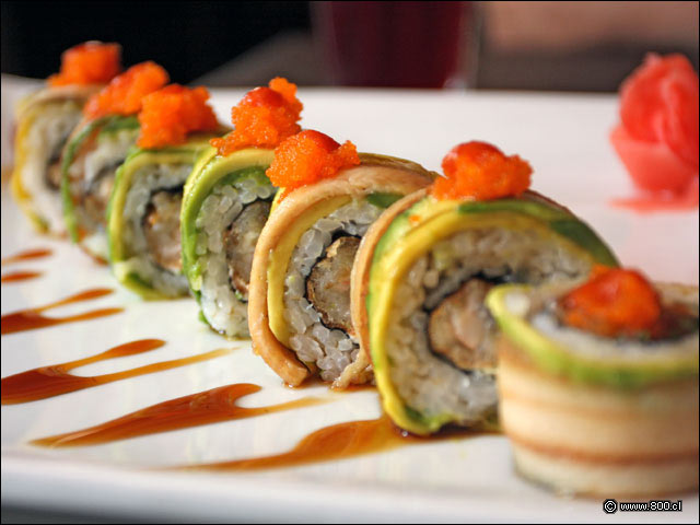Primer plano de Dragon Roll - Zabo (Bellavista)