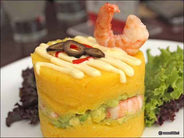 Detalle de Causa de Camarones - Rocoto Las Condes