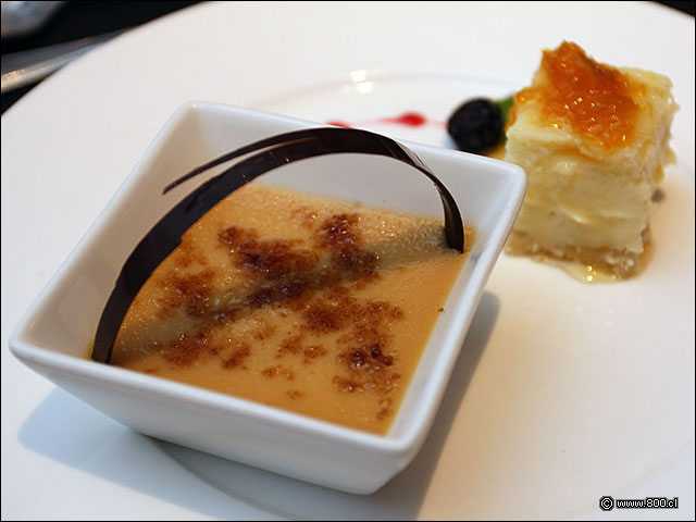 Duo de postres: Creme brule y Leche asada - Macerado - Viamar