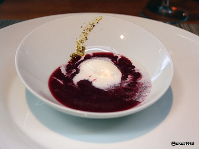 Sopa fra de beterragas con helado de queso de cabra - Catae - Renaissance