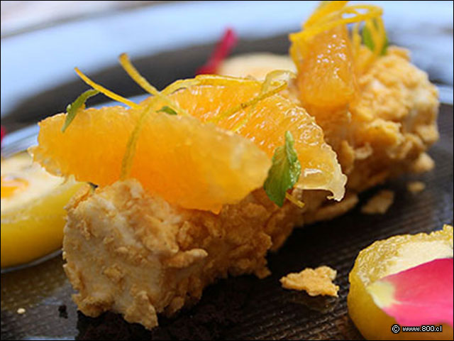 Cilindro Parfait de Chirimoya Alegre  Restaurante Quitral (Paseo Lastarria) FotosdePlatos