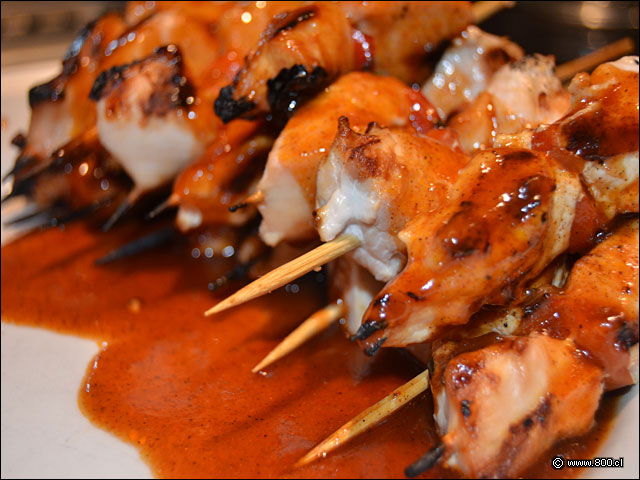 Brochetas de Pollo - Hard Rock Caf Santiago (Mall Costanera Center)