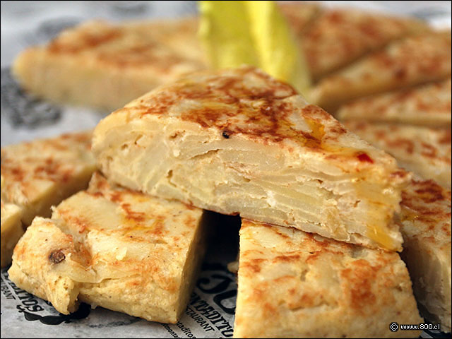 Un trozo de la tortilla de papas