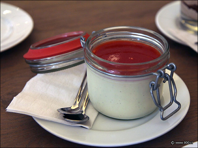 Panna Cota de Frambuesa - Vapiano (Mall Parque Arauco)