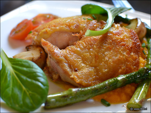 Pollo a la Mantequilla y Puré de Camote en Verde que te quiero Verde