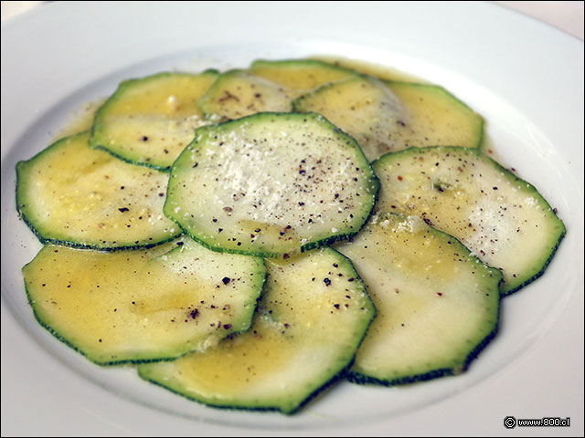 Carpaccio de Zucchini en La DIvina Comida - La Divina Comida