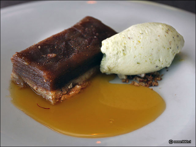 Tarta de Manzana con helado de Pistacho  - Vista Santiago Restaurante (Cerro San Cristbal) Ex Nueva Enotk