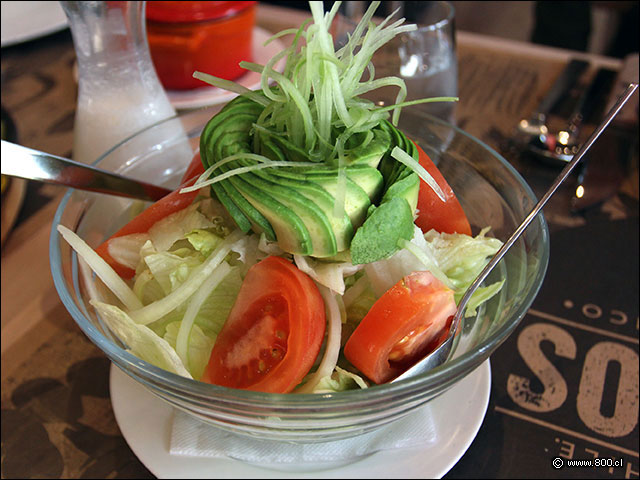 Ensalada de lechuga escarola con cebolla, tomate y palta - Carneros