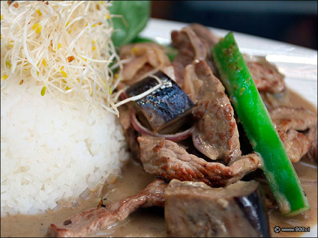 El arroz de acompaamiento de este curry verde - Pad Thai