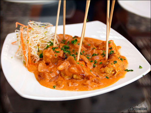 Satay de pollo en Pad Thai