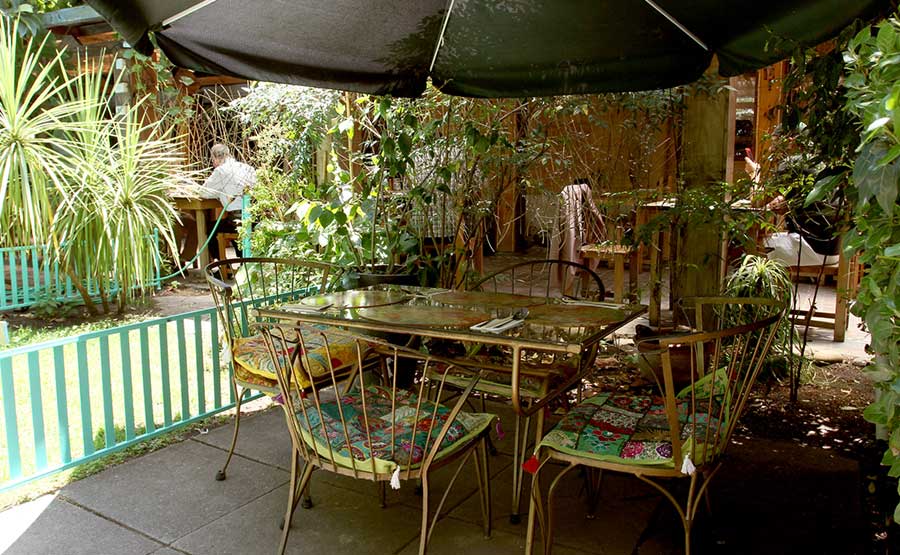 Terraza tropical de Pad Thai