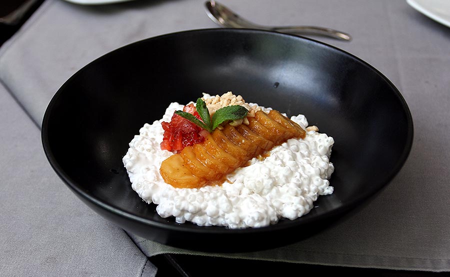 Tapioca cremosa con banana.