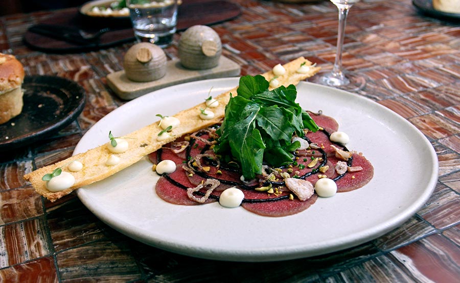 Carpaccio de Ciervo - Estr Restaurate Santiago Hotel Ritz