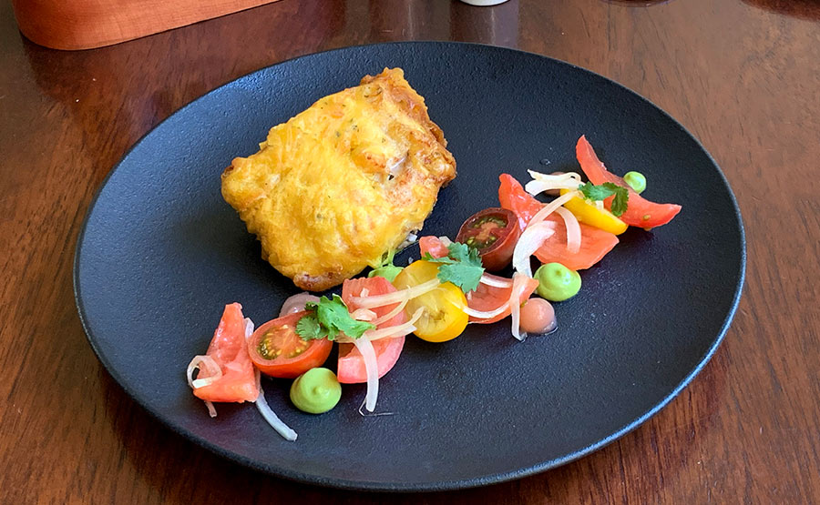 Congrio frito y ensalada chilena - Nosu