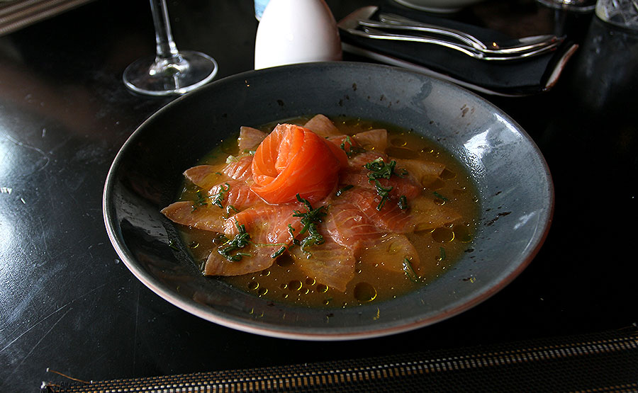 Tiradito de Salmón - Tempura - Parque Arauco