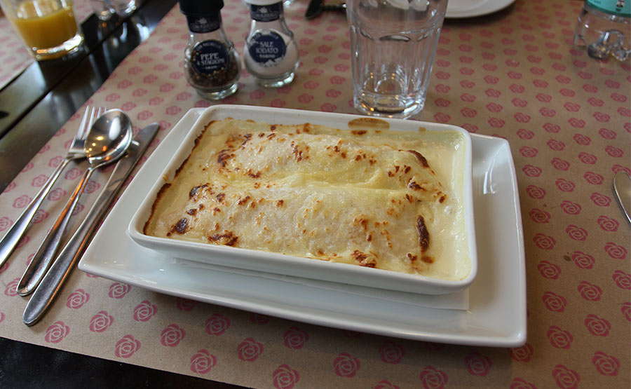 Panqueques Rellenos de Pollo - Emporio La Rosa (Alto La Condes)