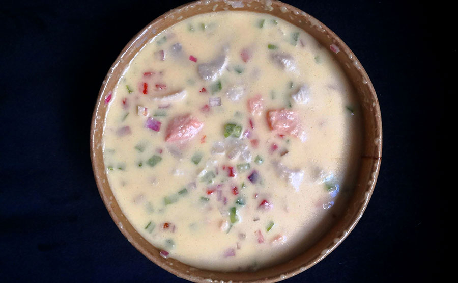 Ceviche mixto de salmón y reineta