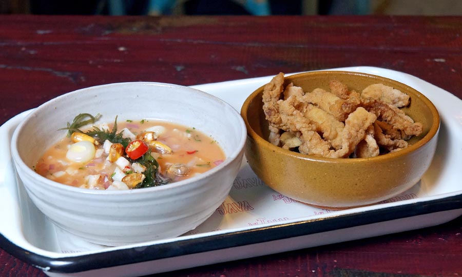 Leche de tigre y chicharrón