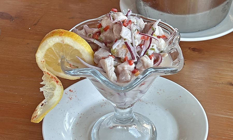 Logrado cebiche de corvina con inspiracin peruana - El Pinguino Punta de Choros