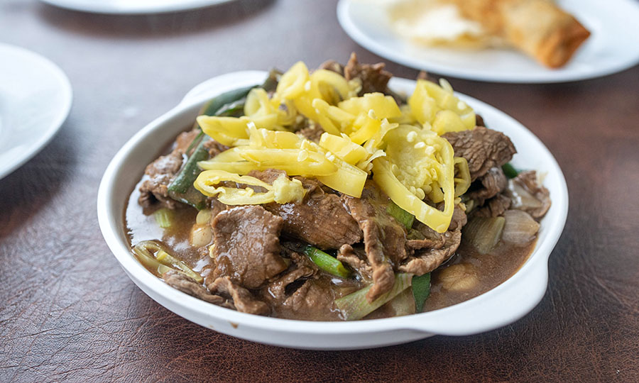 Carne mongoliana con aj