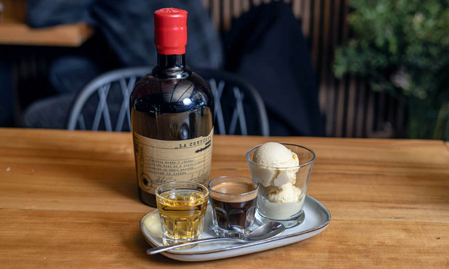 De postre y bajativo, Affogato forte con La Chupilca. Fabuloso