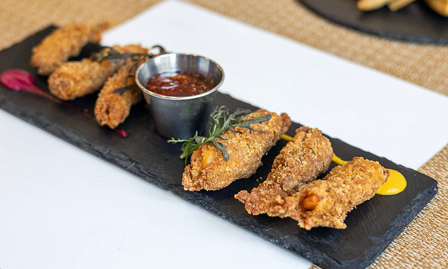 Camarones apanados en panko