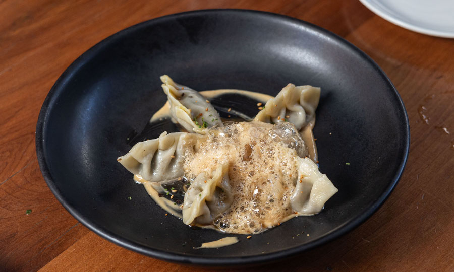 Gyozas vaganas de shitake al Vapor