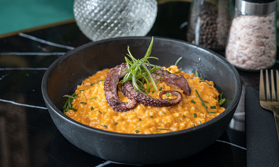Risotto de mar con pulpo