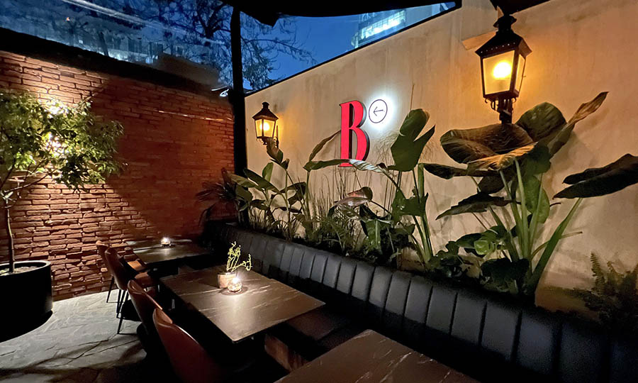 Terraza techada y el -Back Room- del Backroom - Backroom Bar