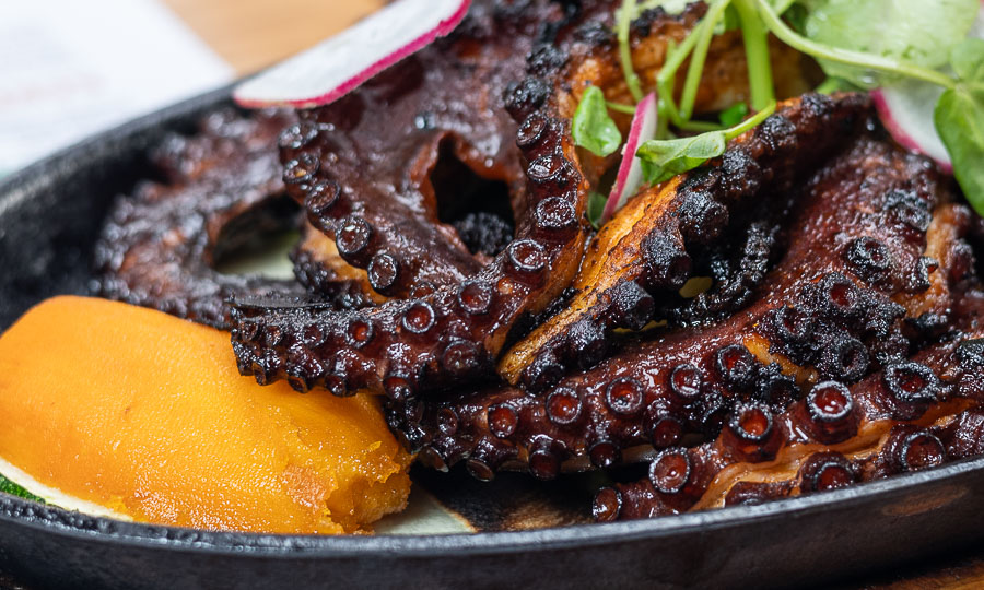 Pulpo entero a la parrilla 