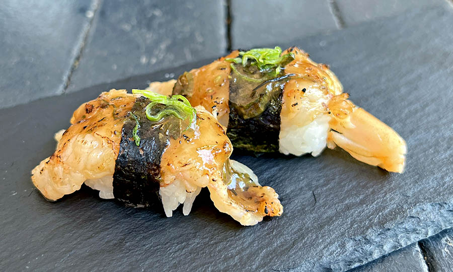 Nigiri Ebi a las brasas - Monos con Navaja