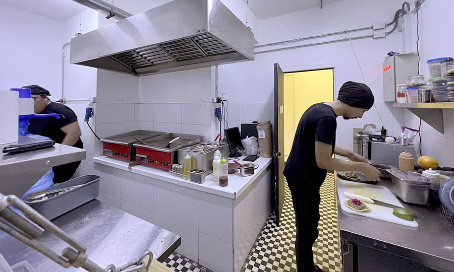 Cocina de tacos de Oculto Beergarden: El Chaparrito