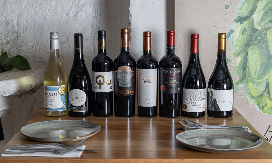 Algunos de los vinos de la carta de Mulato