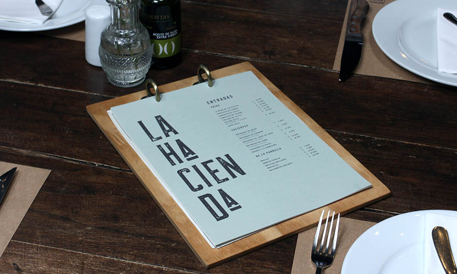 La carta impresa de La Hacienda - La Hacienda Machal