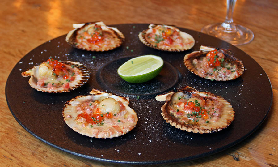 Ostiones con salsa de pisco - Barrica 94 Los Trapenses