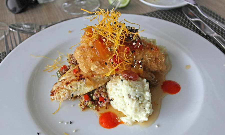Duo de pescado con risotto