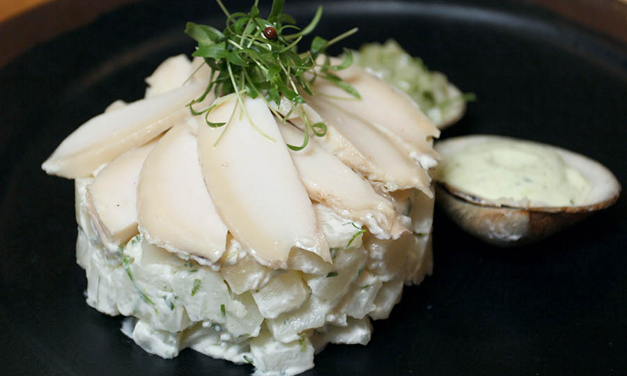 Timbal de locos y papas mayo - Caleta de Locos